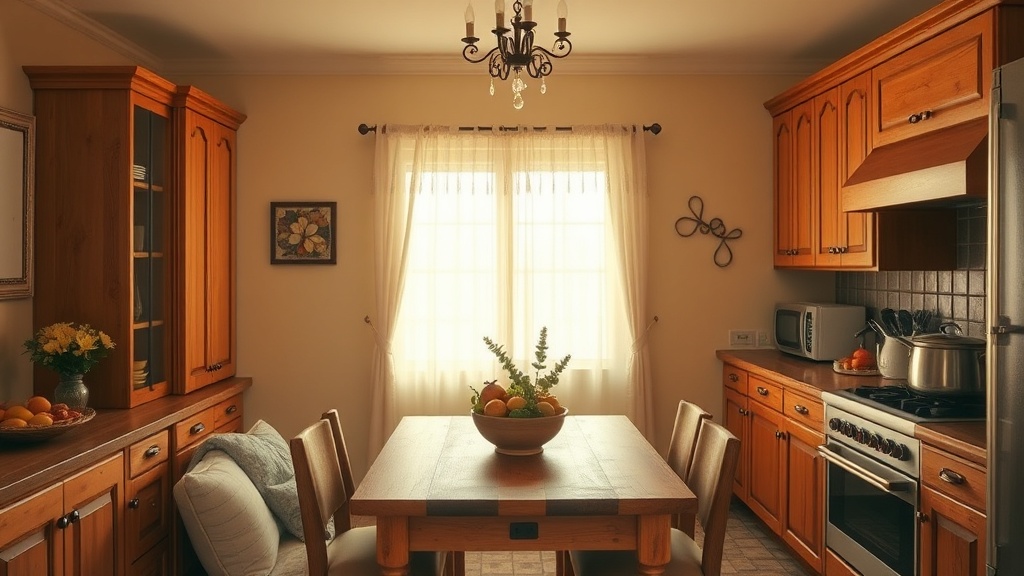 따뜻한 분위기  주방 풍경