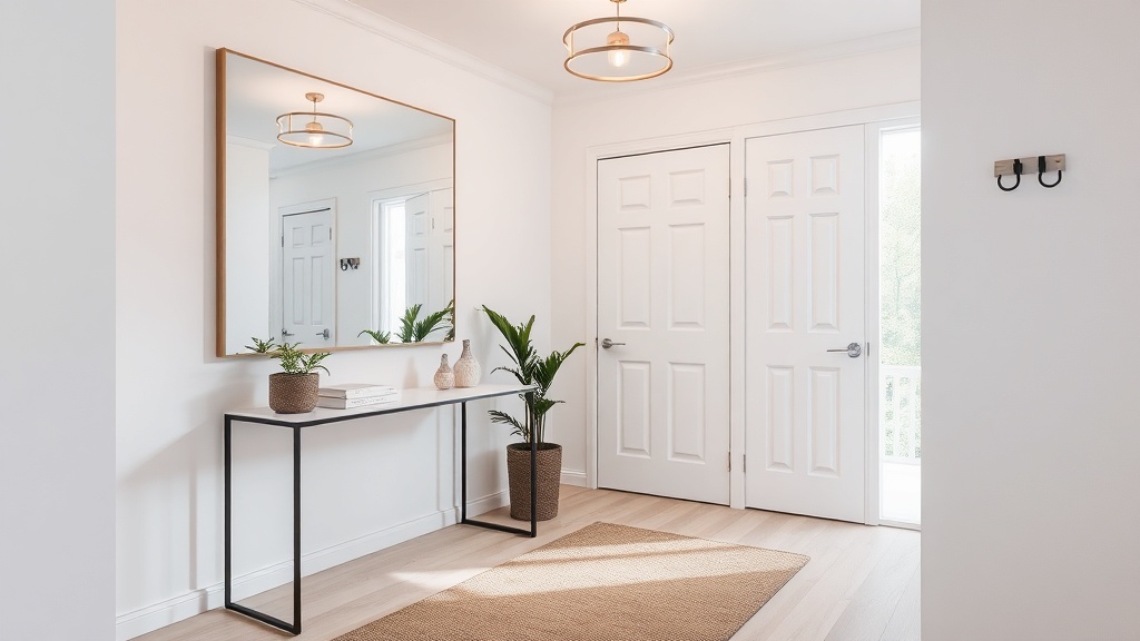 밝고 화이트톤으로 꾸민 좁은 현관이 넓어 보이는 인테리어 사진