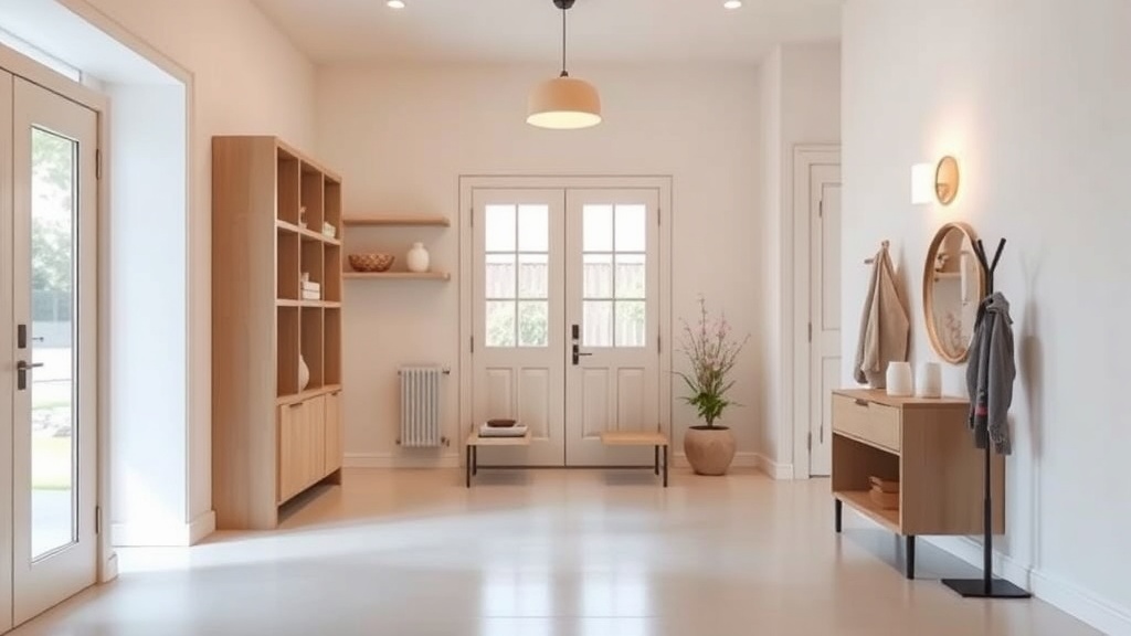 밝고 화이트톤으로 꾸민 좁은 현관이 넓어 보이는 인테리어 사진