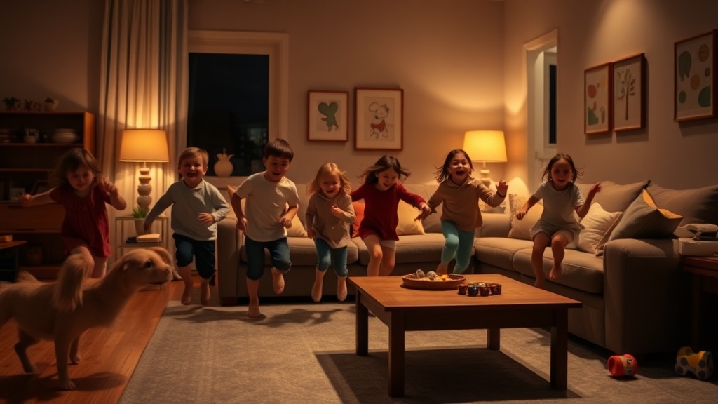 층간소음 인테리어를 적용한 아파트 거실 — 흡음재, 매트, 가구배치로 소음을 줄인 조용한 인테리어