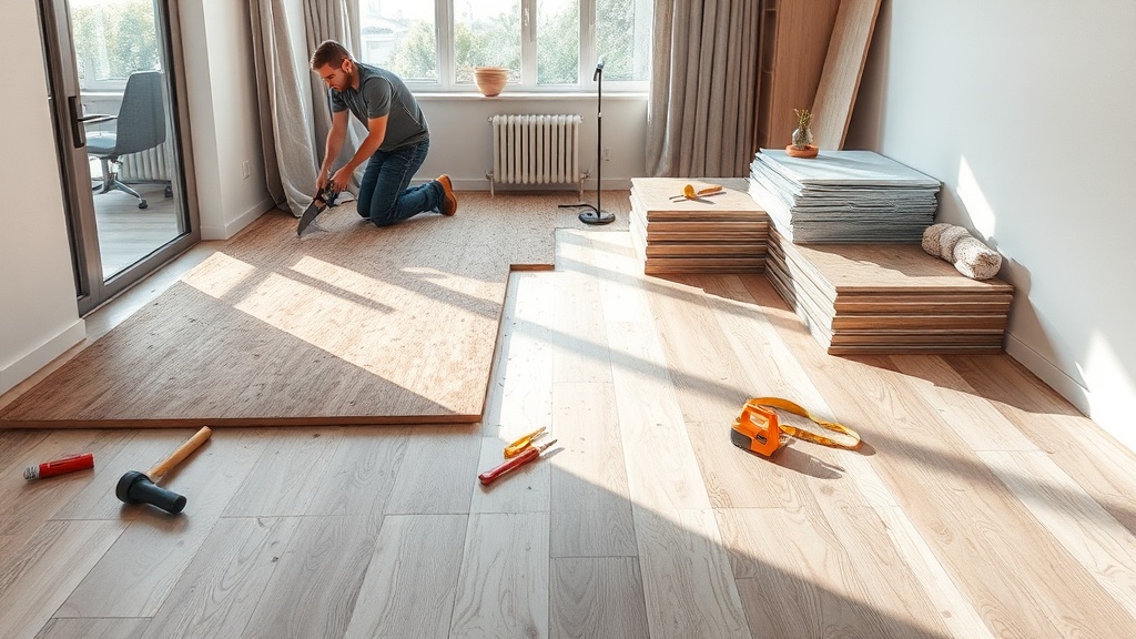 층간소음 인테리어를 적용한 아파트 거실 — 흡음재, 매트, 가구배치로 소음을 줄인 조용한 인테리어