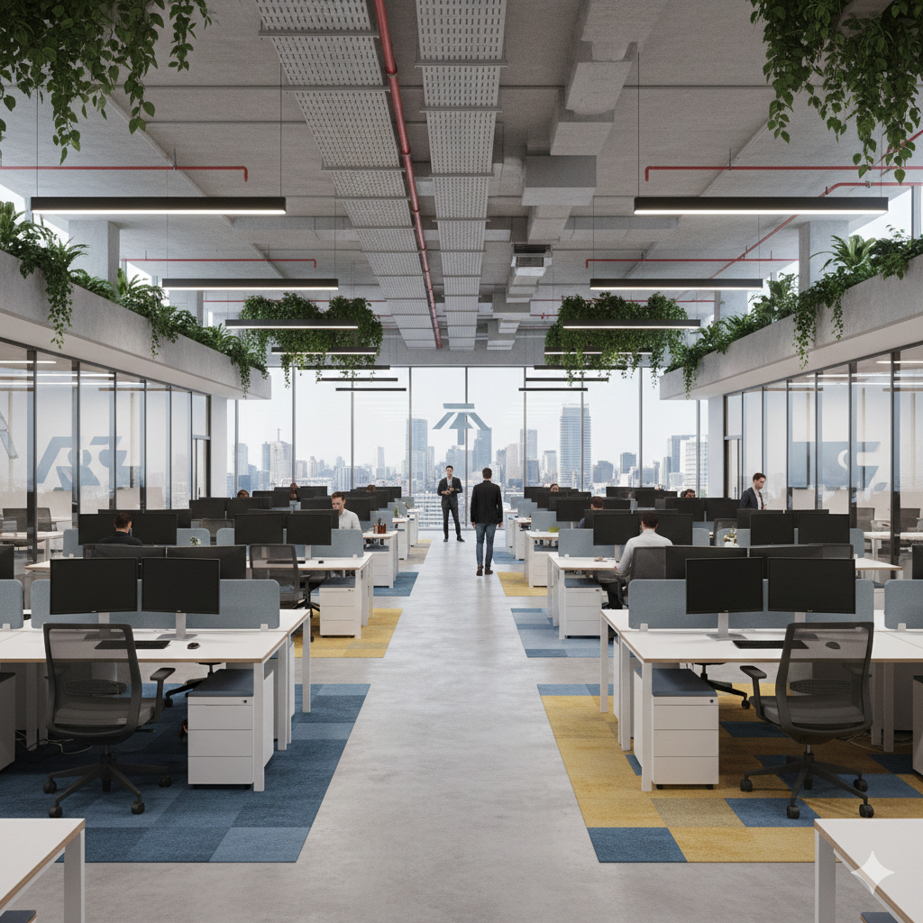 상업용 건물 리모델링 전후 비교, 스마트 기술 적용된 사무실 디자인