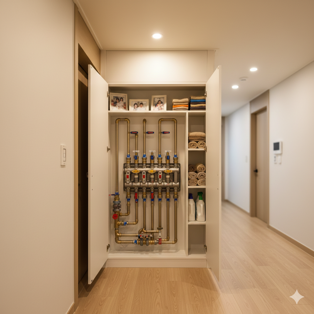 집안 분배기 위치 싱크대 다용도실 신발장